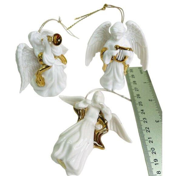 20 Angel Ornaments Vintage Capiz Shell Stained & Blown Glass Porcelain Crystal - Picture 4 of 12